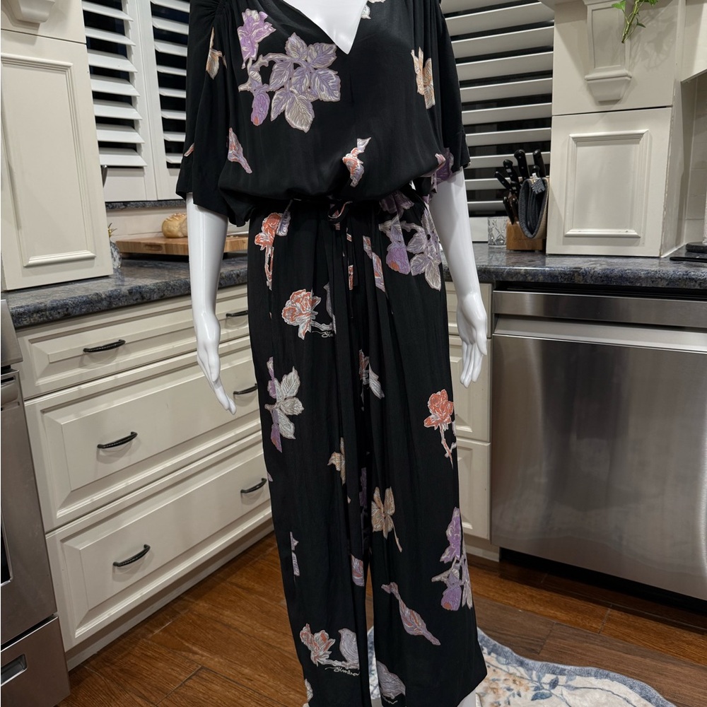 BIMBAY Y LOLA Floral Black Maxi Dress S